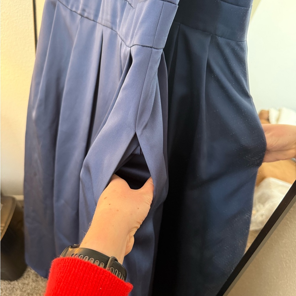 Eliza J Navy Satin Maxi Dress - Picture 10 of 10